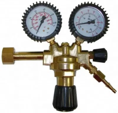 MAXY CO₂/argon-trykregulator med 2 manometre – 0,5-10 bar