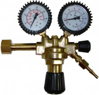 MAXY CO₂/argon-trykregulator med 2 manometre – 0,5-10 bar