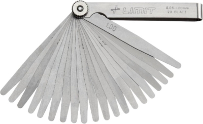Bladmåler med 20 blade 0,05-1,00 mm