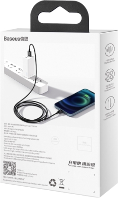 Baseus Superior USB til Lightning-ladekabel 2,4 A – sort