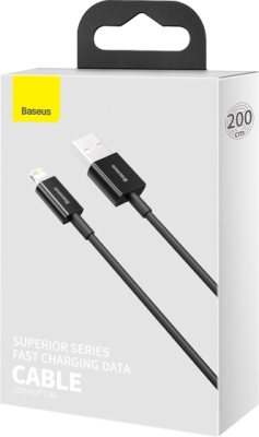 Baseus Superior USB til Lightning-ladekabel 2,4 A – sort