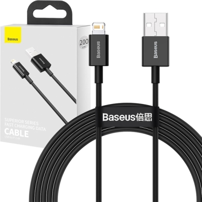 Baseus Superior USB til Lightning-ladekabel 2,4 A – sort