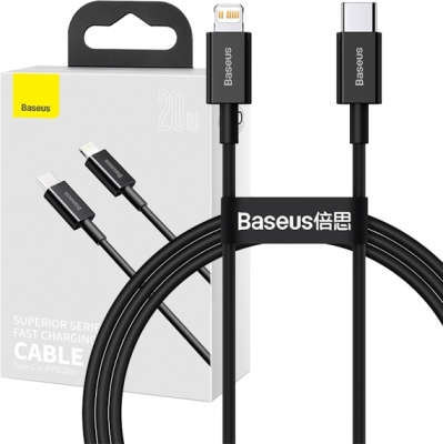 Baseus Superior Series USB-C til Lightning-kabel 20 W – sort
