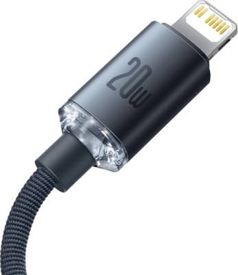 Baseus Crystal Shine USB-C til Lightning-kabel – sort