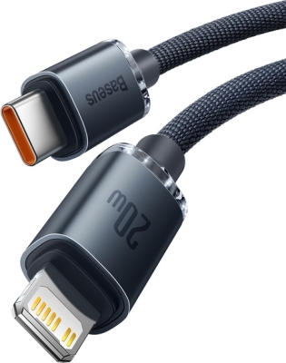 Baseus Crystal Shine USB-C til Lightning-kabel – sort