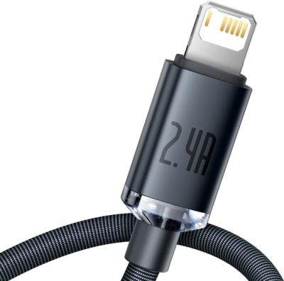 Baseus Crystal Shine USB-C til Lightning-kabel – sort