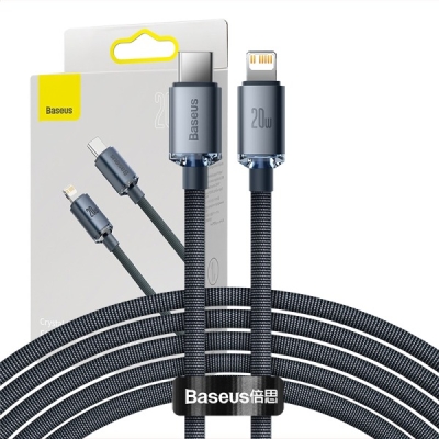 Baseus Crystal Shine USB-C til Lightning-kabel – sort