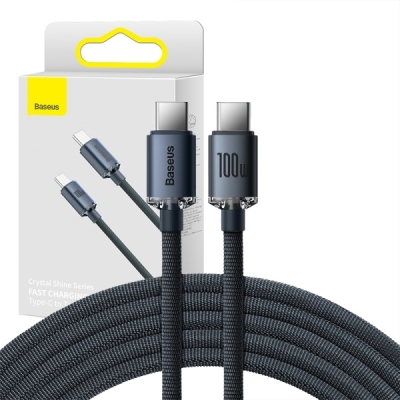 Baseus Crystal Shine USB-C til USB-C-kabel 100 W – 1,2 m