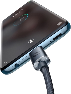 Baseus Crystal Shine USB-C til USB-C-kabel 100 W – 1,2 m