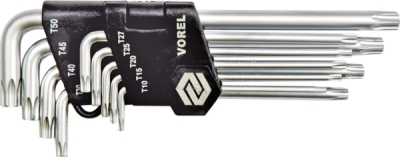 Torxnøglesæt 9 stk T10-T50 CrV