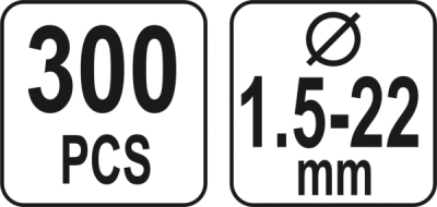 E-ringsclips i sortiment (300 stk.)