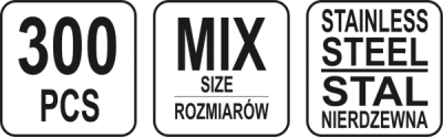Møtriksortiment Rustfrie (300 stk.) (M3-M10)