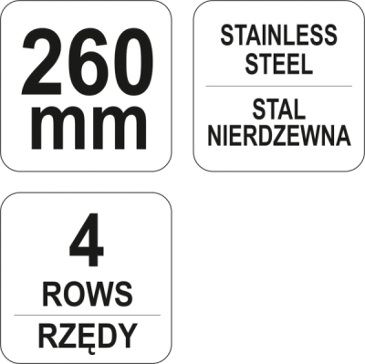 Stålbørste 4 rækker L260mm