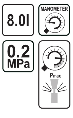 Tryksprøjte 8L m/manometer (Nedsat i pris*)