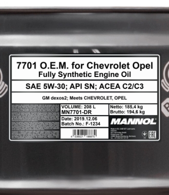 Motorolie MANNOL MN7701-DR
