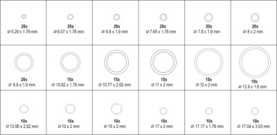 Aircondition O-ringssort. (270 stk.)