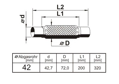 Flexrør (42,7x200mm)