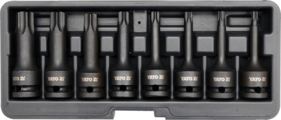 Slagtoppe 1/2" Torx 8 stk + T30-T40-T45-T50-T55-T60-T70-T80