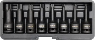 Slagtoppe 1/2" Torx 8 stk + T30-T40-T45-T50-T55-T60-T70-T80