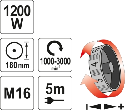 Polermaskine 1200W 180mm