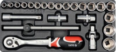 Topnøglesæt/indlæg 1/2" (24 dele) 10-32mm
