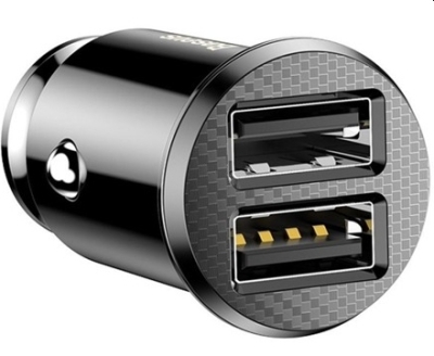 Baseus Grain biloplader 2x USB 5V 3.1A (sort)