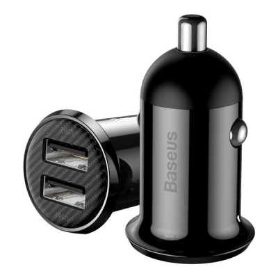 Baseus Grain Pro biloplader 2x USB 4.8A (sort)