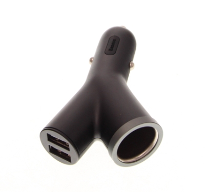 Baseus Y-Type biloplader 2x USB 3,4A 40W (sort)