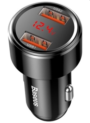 Baseus Magic biloplader 2x USB QC 3.0 45W (sort)