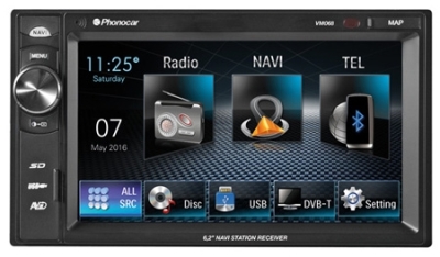 PhonoCar VM068 2DIN 6.2" érintőképernyős multimédia egység 4x45w