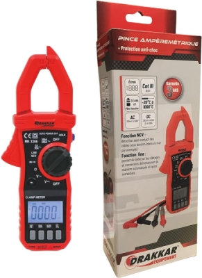 Drakkar Équipement professzionális digitális lakatfogó és multiméter (600A, Cat III 600V)