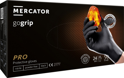 MERCATOR Nitrilové rukavice GoGrip One by one čierne veľk.L 50ks - 20311