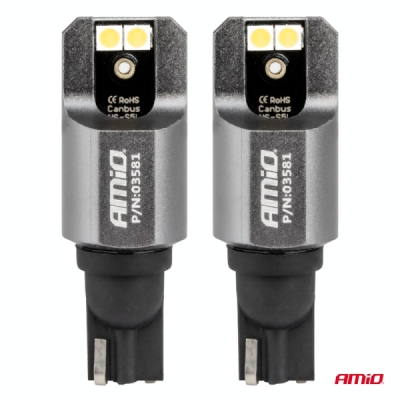 AMIO LED Žiarovka Canbus Full Pro T15 W16W 4x3030 SMD Biela 12V-24V - 03581