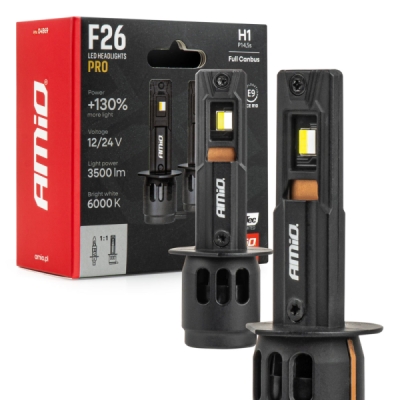 AMIO LED Žiarovky hlavného svietenia Séria F26 PRO LUMITEC DUO FULL CANBUS H1 12V 24V- 04869