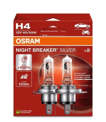 OSRAM H4 Night Breaker Silver 12V/60/55W 2ks (64193NBS-2HB)