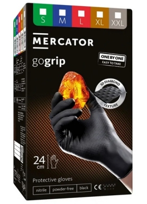 MERCATOR Nitrilové rukavice GoGrip čierne veľk.L 100ks 20886