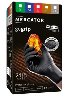 MERCATOR Nitrilové rukavice GoGrip One by One čierne veľk.XL 100ks - 20887