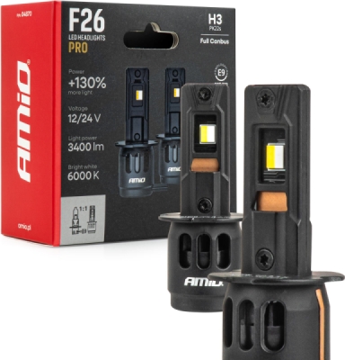 AMIO LED Žiarovka hlavného svietenia F26 PRO LumiTec H3 12V 24V - 04870
