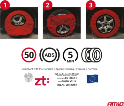 AMIO Textilné snehové reťaze 3D XL - 04510