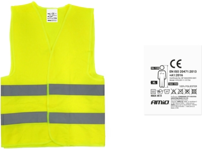 AMIO Výstražná vesta žltá SV-01 s certifikátom - 01734