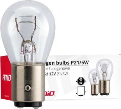 AMIO Halogénové žiarovky P21/5W BAY 15D 12V 21W/5W 10ks - 01488