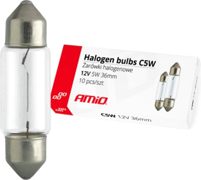 AMIO Halogénové žiarovky C5W Festoon 36mm 12V - 01486