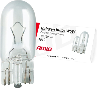 AMIO Halogénové žiarovky W5W T10 5W W2.1x9.5d 12V - 01483