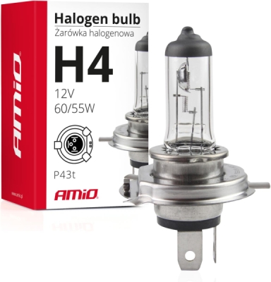AMIO Halogénová žiarovka H4 12V 60/55W UV filter - 01268