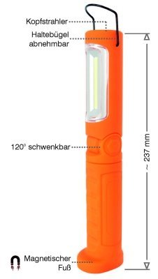 Kunzer Pracovní lampa oranžová 18+5 LED