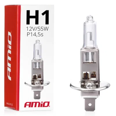 Halogenová žárovka H1 12V 55W UV filtr (E4) AMIO-01484