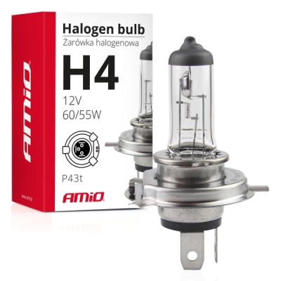 Halogenová žárovka H4 12V 60/55W UV filtr (E4) AMIO-01268