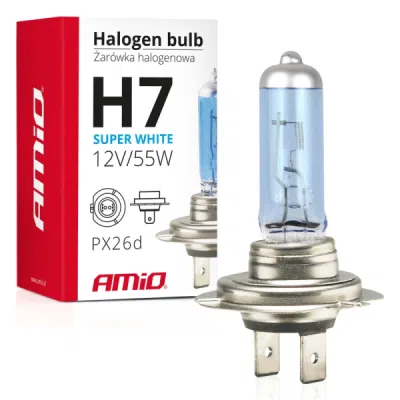 Halogenová žárovka H7 12V 55W UV filtr (E4) Super White AMIO-01157