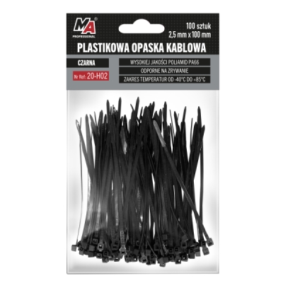 MA Professional plastové stahovací pásky 2,5 mm x 100 mm 100 ks