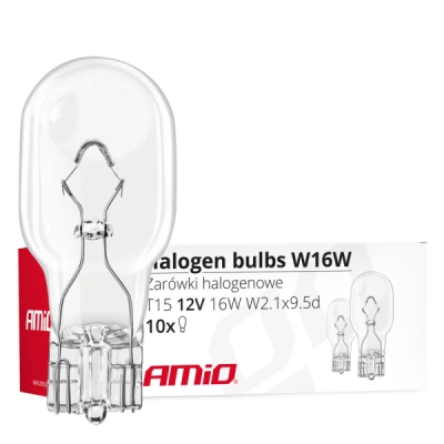 Halogenové žárovky W16W T15 16W W2.1x9.5d 12V 10 ks (E4) AMIO-02549